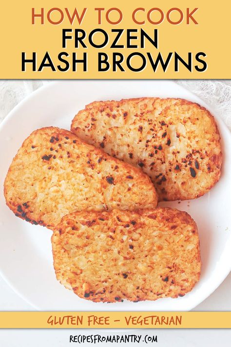 If you love hash browns, then you've got to learn how to cook frozen hash browns patties in skillet, oven, microwave, or in air fryer frozen hash browns. This delicious side dish will make your breakfast complete & pairs perfectly with eggs, bacon, sausage & pancakes. This how-to guide will show you how to get crispy, crunchy potatoes in just minutes using kitchen appliance. Click through to get this awesome guide on how to cook frozen hash browns!! #airfryer #frozenhashbrowns #hashbrownpatties Hashbrown In Oven, Baked Frozen Hashbrowns, Cooking Hashbrowns In The Oven, Oven Hashbrowns Frozen, Hash Browns In The Oven, Hashbrowns For A Large Group, Baked Hashbrowns Oven, Frozen Hashbrowns In Oven, Bake Hashbrowns