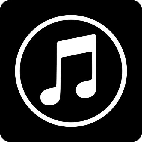 Black Music Aesthetic Icon, Music Black Icon, Itunes Icon Black, Black And White Music Icon, Black Icons For Apps, Black Apple Music Icon, Black And White Pinterest Icon, Black And White App Icons, Black And White Icons