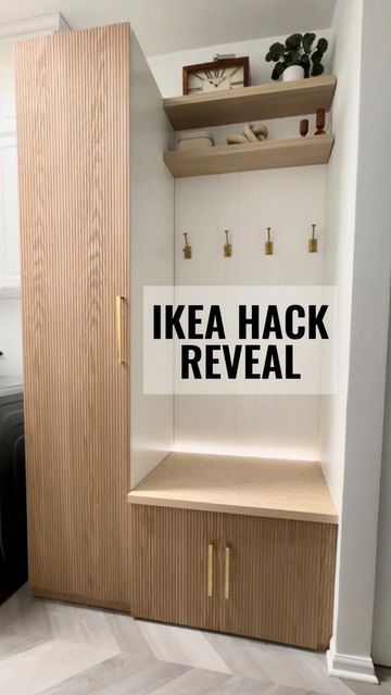 Ikea Hall, Diy Kast, Pax Hack, Ikea Laundry, Ikea Laundry Room, Ikea Pax Hack, Ikea Entryway, Ikea Organization Hacks, Laundry Room Hacks