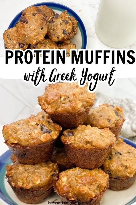 These easy to make, delicious greek yogurt protein powder muffins are an amazing greek yogurt protein recipe. These protein muffins make the perfect breakfast for school mornings or after workout recovery breakfast for mom and dad. Greek Yogurt Protein Powder Muffins, Greek Yogurt Breakfast Muffins, Protein Muffins No Banana, Greek Yogurt Muffins Gluten Free, Protien Muffins Greek Yogurt, Protein Powder Oatmeal Muffins, Sun Warrior Protein Recipes, Greek Yogurt Oatmeal Muffins, Protein Muffins Greek Yogurt