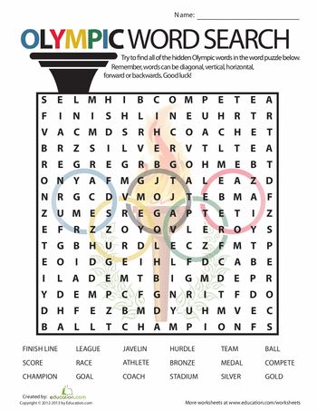 Worksheets: Olympic Word Search Camp Olympics, School Olympics, Olympic Activities, Office Olympics, Olympic Games For Kids, Olympic Theme Party, Olympic Idea, Kids Olympics, Olympic Crafts