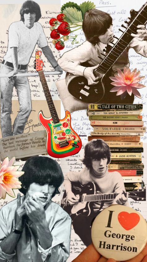 George Harrison Beatles Inspired Outfits, George Harrison Wallpaper, Album Collage, Beatles Wallpaper, British Guys, Guys Trip, Traveling Wilburys, Printable Wall Collage, Beatles George Harrison