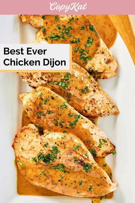 Mustard Sauce For Chicken, Chicken Dijon, Skinless Chicken Breast Recipes, Dijon Mustard Sauce, Mustard Chicken Recipes, Dijon Chicken, Sour Cream Chicken, Pan Fried Chicken, Tasty Chicken