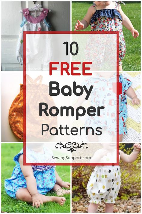 10 FREE Baby Romper Patterns Newborn Romper Pattern, Baby Clothes Sewing Patterns, Baby Romper Pattern Free, Free Baby Clothes, Baby Sewing Patterns Free, Toddler Sewing Patterns, Free Baby Patterns, Romper Sewing Pattern