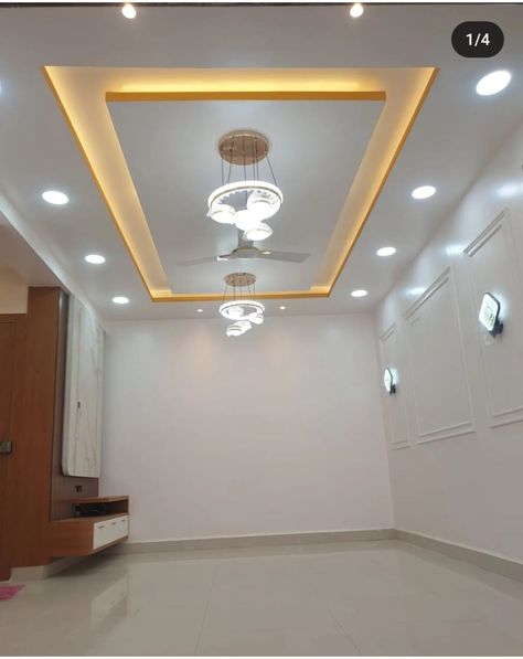 Pop Lighting Ideas In Hall, Pop Sealing Design For Hall, Pop Ceiling Hall Design, Pop Design For Hall 2024, Forseelin Design, Home Pop Design Hall, Gypsum Ceiling Bedroom, Pop Celling Design Bedrooms, Car Porch False Ceiling Design