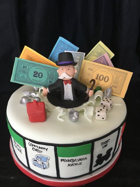 Monopoly Birthday Cake, Monopoly Cake, Monopoly Birthday, V Birthday, 40th Cake, 40th Birthday Cakes, 30th Bday, I Wish I Was, Pastry Chef