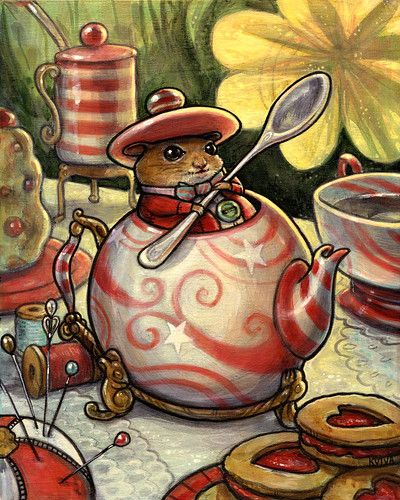 "Dormouse's Muchness" | Available! Contact me directly. | Flickr Dormouse Alice In Wonderland, Movie Creatures, Morgan Brown, Alice In Wonderland Illustrations, Alice's Adventures In Wonderland, Romantic Country, Insect Art, Wonderful Picture, Pop Surrealism