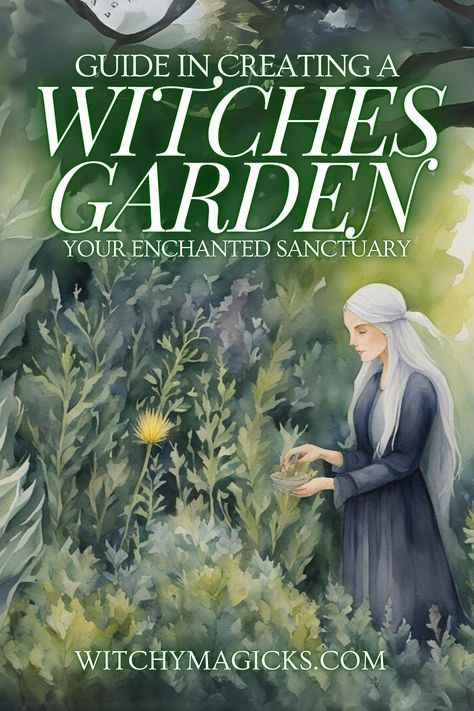 Craft your mystical haven with our guide to creating a witch's garden! Explore essential plants and design tips for infusing your outdoor space with magic. Let's embark on a journey of enchantment as we cultivate our own magical sanctuaries.   #WitchesGarden #EnchantedSanctuary #HerbalMagic #GardenDesign #MagicalIntentions #WitchyMagicks #Witchcraft #WitchGarden Witches Garden Aesthetic, Garden Magic, Witch’s Garden, Practical Magic Garden, Apothecary Garden, Magical Plants, Witch Garden Design, Witches Garden, Garden Witch