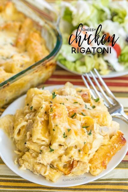 Cheesy Chicken Rigatoni Cheesy Chicken Rigatoni, Easy Weeknight Casseroles, Chicken Rigatoni, Weeknight Casseroles, Chicken Pasta Casserole, Plain Chicken, Easy Casserole Recipes, Chicken Recipes Casserole, Cheesy Chicken