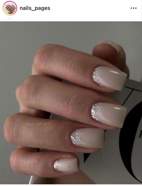 Chic Nail Designs, Milky Nails, Pink Ombre Nails, Square Nail Designs, Modern Nails, Ombre Nail Designs, Winter Nail Designs, Short Nail Designs, Silver Nails