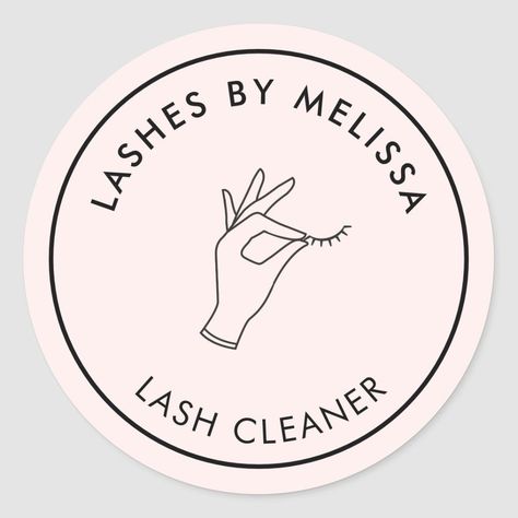 Minimalist Hand and Lashes Circle Logo Pink Classic Round Sticker nailpolishbranding #corporatelogo #logosoon #nailsofinstagram Wise Logo, Lash Names, Personalized Office Supplies, Logo Makeup, Pink Business Card, Pink Business, Eyelash Logo, Minimalist Makeup, Nail Logo