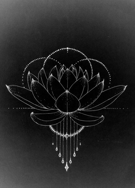 Sacred Geometry Art, Geometry Art, Sacred Geometry, Flower Tattoos, Lotus Flower, Geometry, Lotus, Black And White, Tattoos