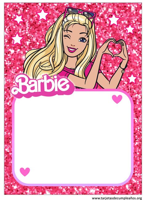 Barbie Background Template, Barbie Name Tag Printable, Barbie Birthday Invite, Barbie Images Free Printable, Barbie Invites, Barbie Party Invitations, Barbie Invitation Template, Barbie Invite, Barbie Birthday Invitation