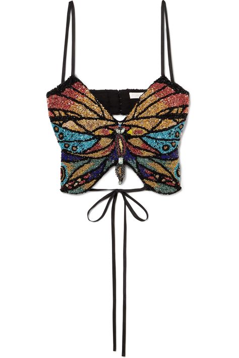 Butterfly Sequin Top, Coachella Outfit Ideas, Balmain Pants, Top Net, Stylist Outfit, Tulle Top, Festival Inspiration, Naeem Khan, Butterfly Top