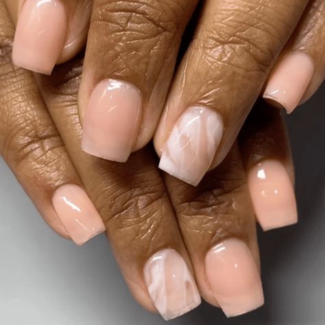 27 Short, Minimal Nail Ideas You'll Definitely Want to Copy Neutral Manicure Ideas, Minimal Nail Ideas, Bubble Bath Nails, Neutral Manicure, Minimal Nail, Sheer Nail Polish, Unique Manicure, Sheer Nails, Nail Appointment