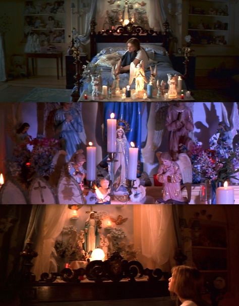 Religion iconographic screenshots from Romeo and Juliet. #icon #shrine #candles Romeo Juliet 1996, Tavi Gevinson, Baz Luhrmann, Pretty Room, Thanks To Everyone, Romantic Movies, More Words, Last Post, Romeo And Juliet