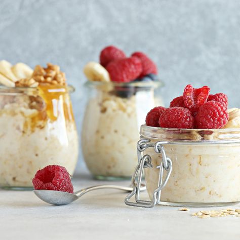 Breakfast Ideas Without Eggs, Over Night Oats, Night Oats, Protein Overnight Oats, Banana Overnight Oats, Overnight Oat, Over Night, Overnight Oats Recipe, Oats Recipes