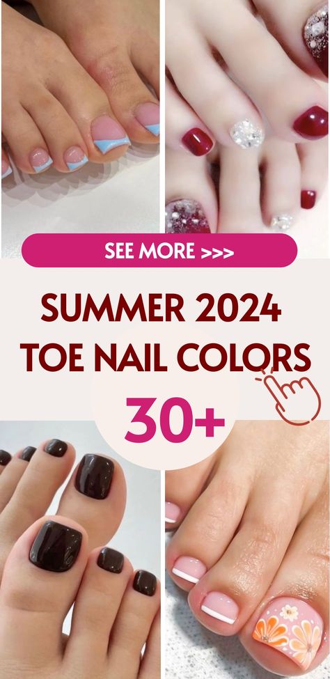 Stay ahead of the fashion game by exploring the trendiest toe nail colors for summer 2024! Our talented nail experts offer a diverse selection ranging from bright neons to delicate pastels. Whether you crave a bold style or opt for something understated, we have the ideal hues to complement your taste. Don't pass up on the chance to flaunt the most stylish toes of the season - schedule your appointment today and prepare to showcase fashionable feet that turn heads all around! Toe Nail Colors, Summer Color Trends, Nail 2024, Nail Shades, Pedicure Colors, Toe Nail Color, Nail Color Trends, Summer Toe Nails, White French Tip