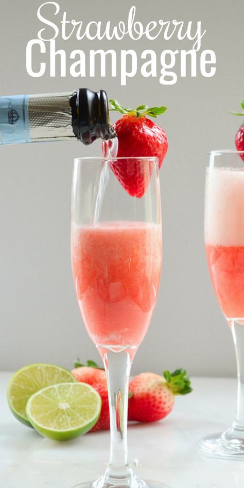 Disaronno Drinks, Strawberry Champagne Cocktail, Flirtini, Champagne Recipe, Christmas Drinks Recipes, Champagne Recipes Cocktails, Champagne Punch, Strawberry Cocktails, Champagne Drinks