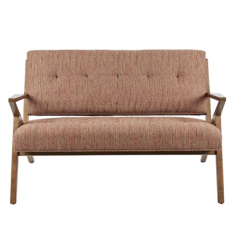 Wade Logan® Desi Retro Button Tufted Loveseat & Reviews | Wayfair Orange Loveseat, Mid Century Modern Seating, Contemporary Loveseat, Tufted Loveseat, Modern Loveseat, Ashley Furniture Homestore, Modern Seating, Patio Sofa, Modern Furniture Living Room