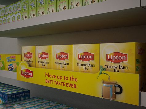 Lipton Talker on Behance Shelf Advertising, Shelf Talkers, Supermarket Display, Pos Design, 3d Display, Commercial Display, Retail Design Display, Point Of Sale Display, Retail Space Design