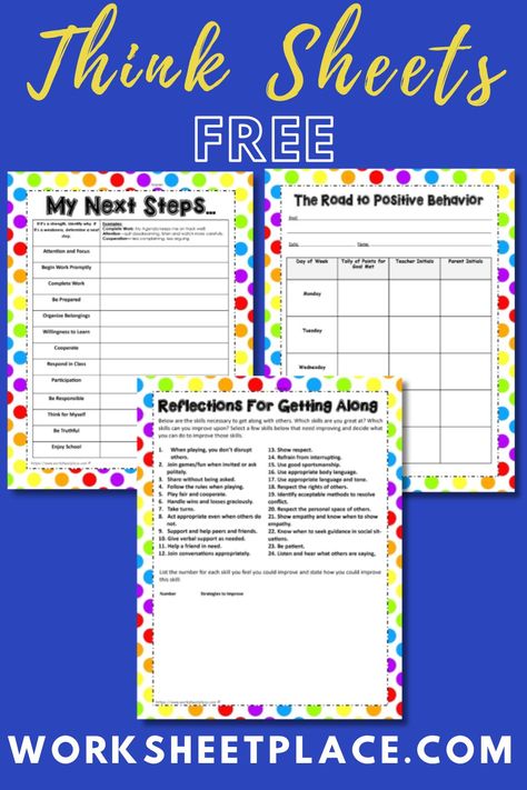 Behavioral think sheets also provide an opportunity for students to develop empathy and perspective-taking skills. As they reflect on their behavior, they are encouraged to consider the feelings and perspectives of others who may have been affected. This helps students develop a greater understanding of the impact of their actions. Behavior Think Sheet Free Printable, Behavior Reflection Sheet Elementary, Think Sheets For Behavior Free Printable, Think Sheets For Behavior, Behavior Sheet, Behavior Reflection Sheet, Reflection Sheet, Think Sheets, Think Sheet