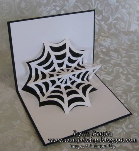 Pop Up Halloween Card by lpratt - Cards and Paper Crafts at Splitcoaststampers Pop Up Halloween Cards, Spider Poem, Halloween Pop Up Cards, Spider Card, Happy Halloween Cards, Pop Up Design, Pop Out Cards, Popup Cards, Pop Up Books