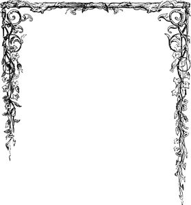 PublicDomainVectors.org-Leafy half-border Poem Border Design, Cool Borders, Vintage Frame Illustration, Page Decoration Border, Medieval Border, Gothic Border, Png Border, Border Illustration, Drawing Borders