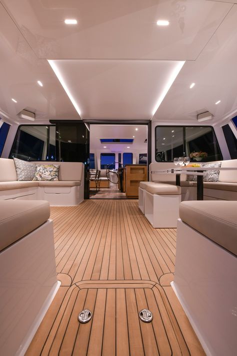 KC54 — Kinetic Catamarans Catamaran Living, Catamaran Interior, Bait Tank, Sailboat Interior, Boat Interior, House Deck, Sailing Boat, Black Swan, Catamaran