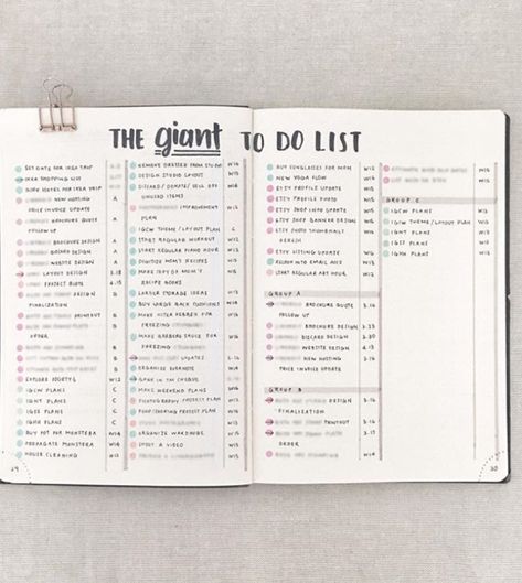 The Giant To Do List Minimalist Bullet Journal Ideas, Types Of Bullet Journals, Minimalist Bullet Journal, Weekly Log, Bullet Journal Minimalist, Bullet Journel, To Do Planner, Bullet Journal Ideas, Bujo Ideas