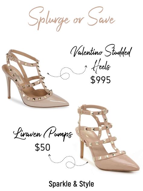 Splurge or Save • Splurge Or Steal • Splurge VS Save • Splurge VS Steal • Designer Dupe • Valentino Studded Heels • Valentino Rockstud Heels • Rockstud Pointy Toe Pump • Designer Shoe Dupe • Designer or Dupe • Designer VS Dupe • Designer Shoe • #valentino • #valentinoshoes • #valentinorockstud • #heels • #liketkit • #designershoes • #liketoknowit • #ltkshoecrush • #shopthepost Valentino Studded Heels, Heels Valentino, Valentino Rockstud Heels, Splurge Vs Steal, Valentino Purse, Rockstud Heels, Valentino Handbags, Designer Shoe, Open Board