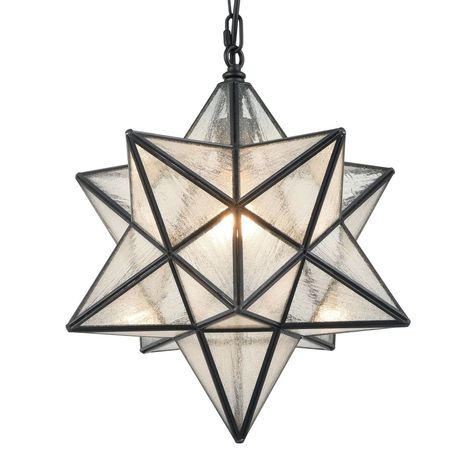 Moravian Star Pendant Light, Tin Star Lights, Wall Lights Ideas, Bungalow Apartment, Star Pendant Light, Hanging Star Light, Seeded Glass Pendant Light, Seeded Glass Pendant, Moravian Star