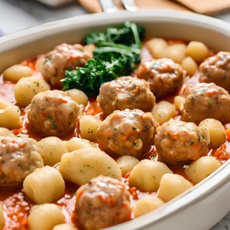 Slow Cooker Tuscan Chicken Meatballs With Gnocchi Recipe: Savory and Satisfying Family Meal! - The Fresh Man cook Slow Cooker Tuscan Chicken, Kale Juice Recipes, Meatball Seasoning, Chicken Meatball Recipes, Gnocchi Recipe, Italian Herbs, Grilled Octopus, Man Cooking, Tuscan Chicken