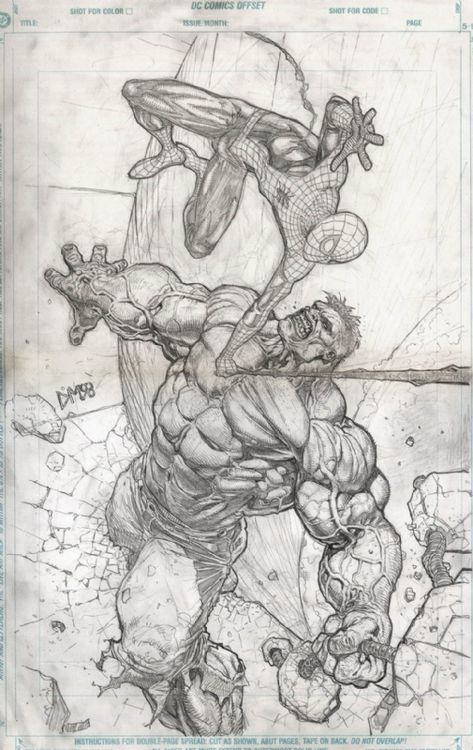 Doug Mahnke Hulk vs Spider-Man Comic Art Spider Man Comic Art, Doug Mahnke, Hulk Sketch, Hulk Artwork, Marvel Comics Hulk, Terror Art, Spider Man Comic, Hulk Spiderman, Comic Art Sketch