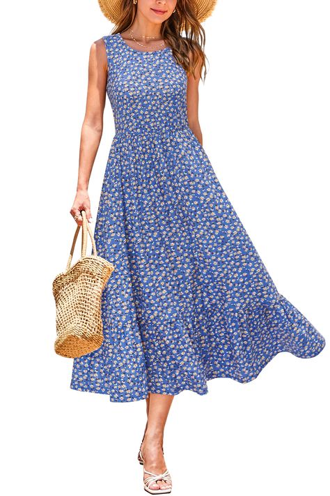 PRICES MAY VARY. Features: This casual sundresses for women features a flattering elastic empire waist, tiered hemline and the stylish floral print make it look more pretty and cute. It's the great vacation outfits for women summer wardrobe Material: This maxi dress for women is made of soft and comfortable fabric, stretchy and lightweight. The calf length womens dresses provide all-day comfort and freedom in spring, summer and fall Style: Summer dresses for women 2024, midi dresses for women, s Flowy Wedding Guest Dress, Amazon Dresses Wedding Guest, Wedding Guest Dress Boho, Midi Dress A Line, Boho Dress Pattern, Flowy Long Dress, Casual Sundresses, Sundresses For Women, Summer Maxi Dress Floral