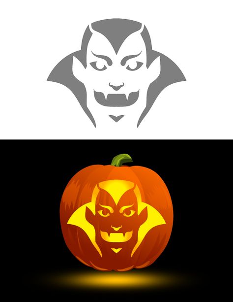 Printable Easy Vampire Pumpkin Stencil Pumpkin Carving Pictures, Pumpkin Templates Free, Pumpkin Vampire, Faces Of People, Printable Pumpkin Stencils, Vampire Pumpkin, Halloween Pumpkin Stencils, Pumpkin Stencils, Halloween Pumpkin Carving Stencils