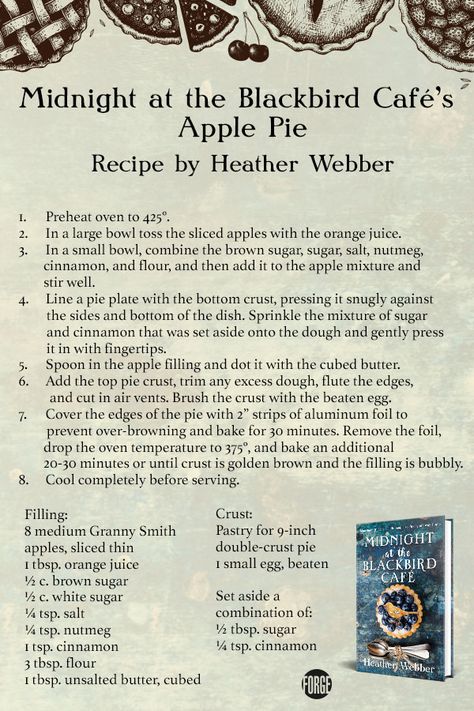 Blackbird Pie Recipe, Midnight At The Blackbird Cafe Recipes, Midnight At The Blackbird Cafe, Blackbird Pie, Yummy Pie, Farm Cooking, Cafe Recipes, Famous Recipes, Geek Food