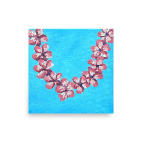 Plumeria Lei, Pink Plumeria, Painting Fine Art, Hawaiian Culture, Art Tropical, Mural Floral, Hawaiian Flowers, Flowers Gift, Tropical Art