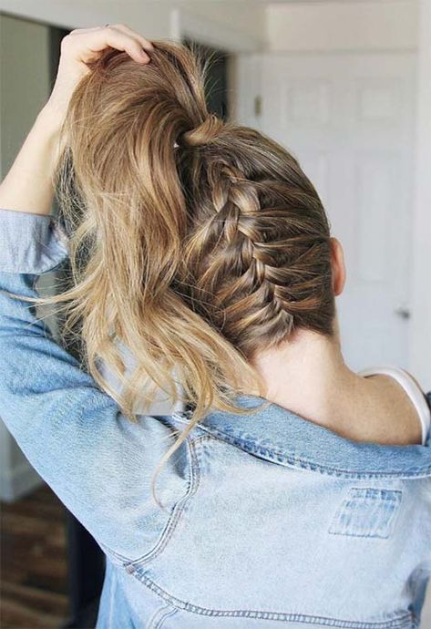 Long Hair Braids: Braided Hairstyles for Long Hair: French Braid Ponytail Braided Hairstyles For Long Hair, Upside Down Braid, Short Hair Ponytail, French Braid Ponytail, French Braid Hairstyles, Fishtail Braid, Micro Braids, Cool Braid Hairstyles, Braided Hairstyles Easy