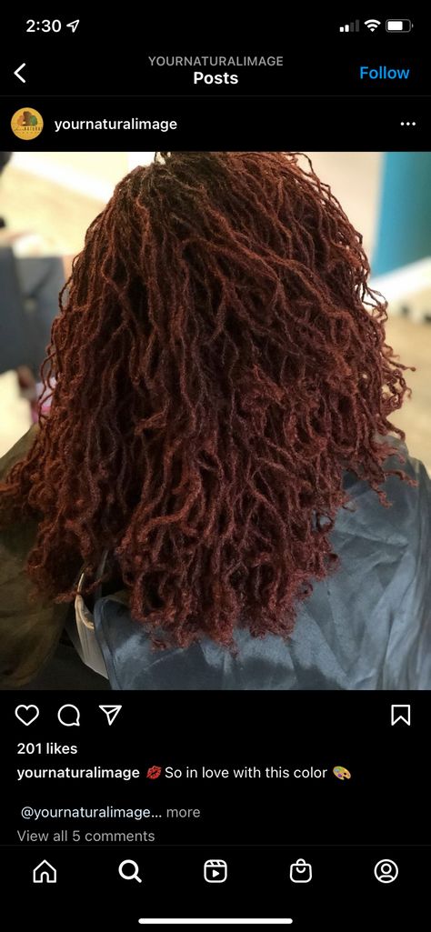 Reddish Brown Locs, Ginger Sisterlocks, Sister Locs Hairstyles, Auburn Locs, Dyed Microlocs, Colored Microlocs, Microlocs Styles, Twist Bob, Micro Braids Styles