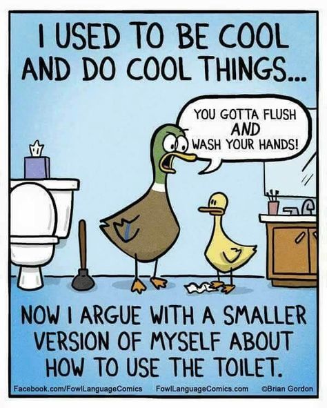 I used to be cool & do cool things. Now I argue with a smaller version of myself about how to use the toilet. Mama Meme, Citation Parents, Fowl Language Comics, Parenting Comics, Mom Memes, Parenting Memes, Golf Humor, Cool Things, Memes Humor