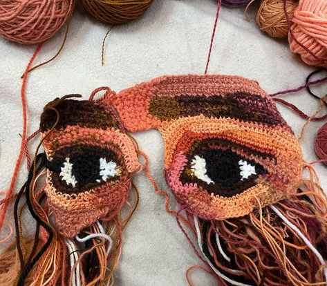 Jo Hamilton on Instagram: "First face of a big new project" Portrait Textiles, Hamilton Crochet, Jo Hamilton, Sculptural Crochet, Gcse Textiles, Freeform Crochet, Crochet Art, New Project, Fiber Art