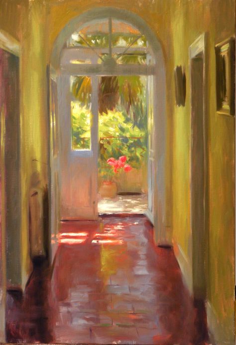 Interior Paintings, Arte Sketchbook, Back Door, Paintings I Love, Back Doors, Interior Art, Interior Paint, Beautiful Paintings, Painting Inspiration