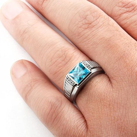 Topaz Men's Ring in 925 Sterling Silver NATURAL Diamonds | Etsy Blue Topaz Meaning, Diamond Engagement Band, Ring Man, Topaz Jewelry, Gold Statement Ring, Mens Silver Rings, Engagement Bands, Men's Ring, Topaz Gemstone