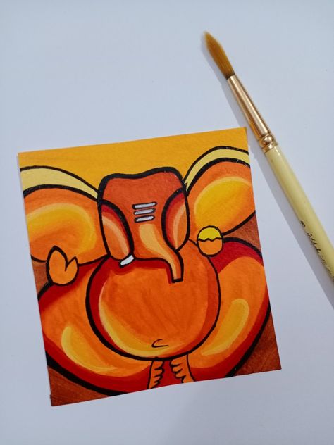 Easy acrylic ganesh ji art Ganesh Ji Acrylic Painting, Ganesh Ji Sketch Easy, Ganesh Ji Painting Easy, Ganesh Canvas Painting Easy, Ganesh Ji Rangoli Design, Ganesh Ji Drawing Easy, Ganesh Ji Art, Ganesh Ji Sketch, Ganesh Ji Painting