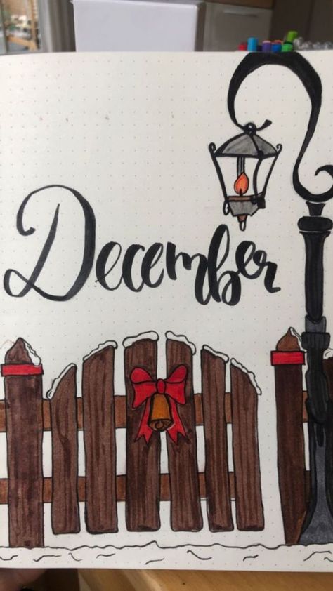 Christmas Diary, Journal December, Xmas Drawing, Bullet Journal Ideas Templates, Bond Paper Design, Bullet Journal Cover Ideas, Bullet Journal Paper, Bulletin Journal Ideas, Ideas For Decorating