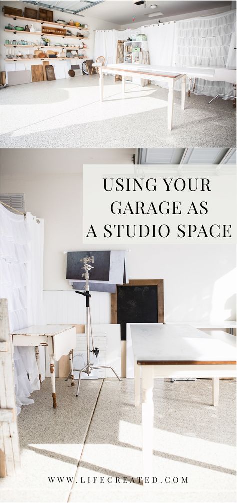 Garage studio In Home Photography Studio Set Up, Photo Studio Garage, Photography Studio In Garage, Diy Garage Photography Studio, Photography Studio Hacks, Garage Photo Studio Ideas, Photo Studio In Garage, Photography Studio Garage, Garage Photography Studio Ideas