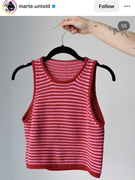 Knitted Clothes Ideas, Kids Crochet Top, Crochet Top Kids, Knitting Tank Top, Crochet A Top, Knitting Patterns For Kids, Knitting Styles, English Knitting, Knitting Summer