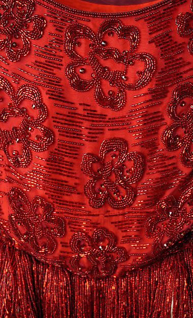 Red Texture, Red Shawl, Red Shades, I See Red, Embellishment Details, Tambour Embroidery, Jeanne Lanvin, Material Dress, Colorful Life