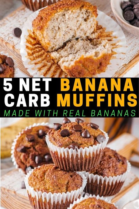 These almond flour banana muffins are everything you love about classic banana bread muffins. They have no added sugar, are gluten free &... Low Carb Banana Muffins, Low Carb Banana, Almond Flour Banana Muffins, Almond Flour Banana, Almond Flour Muffins, Healthy Low Carb Snacks, Low Carb Low Fat Recipes, Baking Powder Uses, Low Carb Muffins